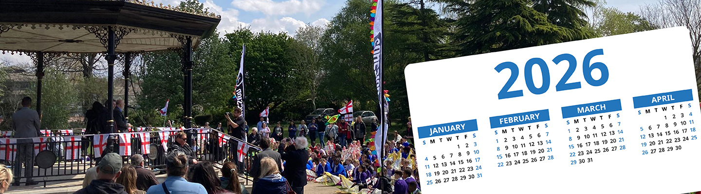 2026 calendar lasting from January to April with decorative image in the background