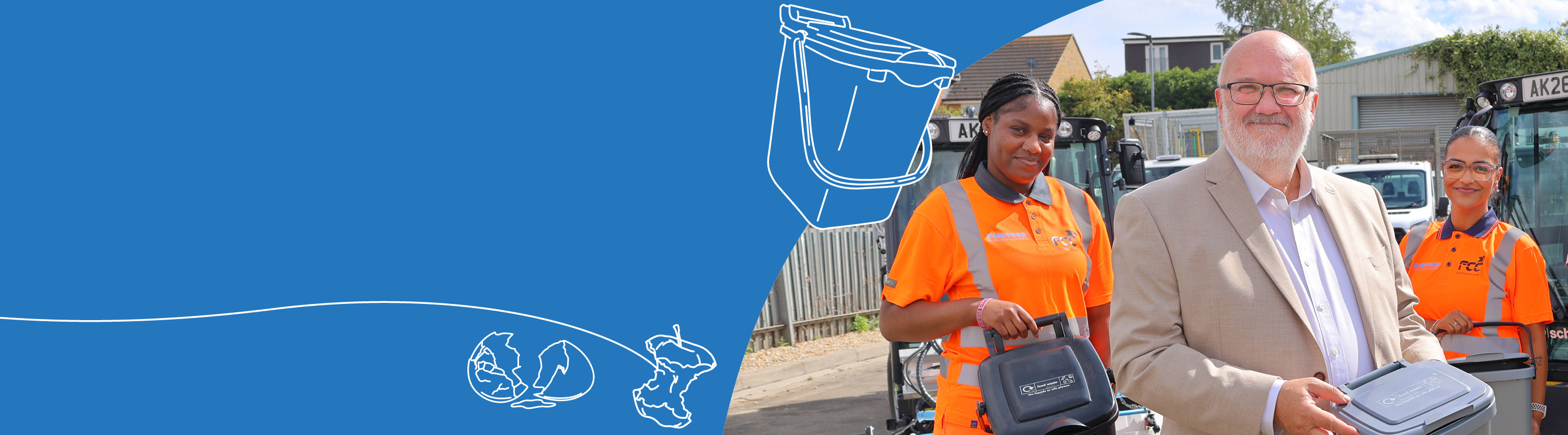 Jeremy Kite and waste workers together