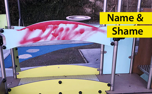 Name and Shame Willow Road playground graffiti