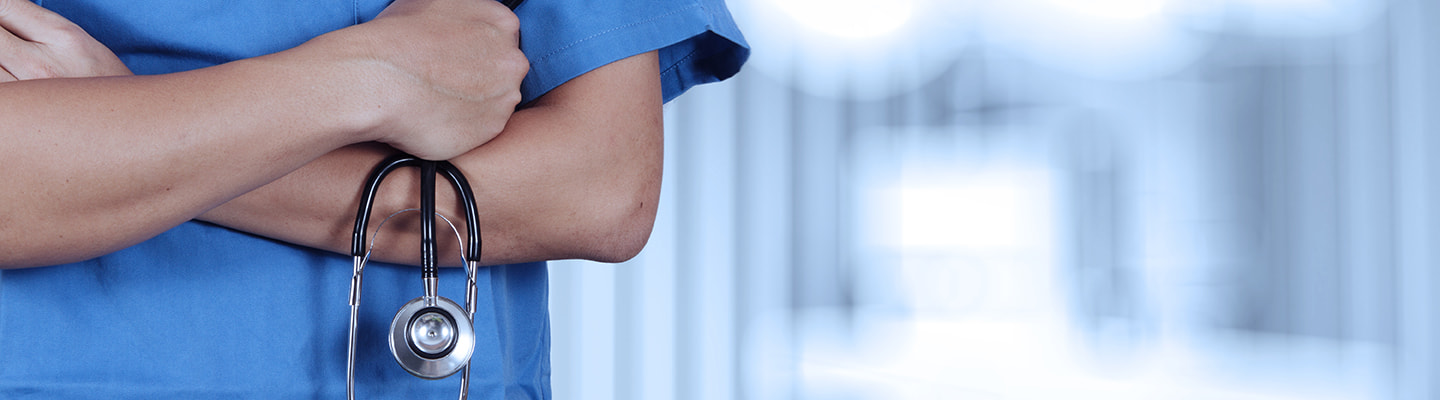 Medic wearing a stethoscope