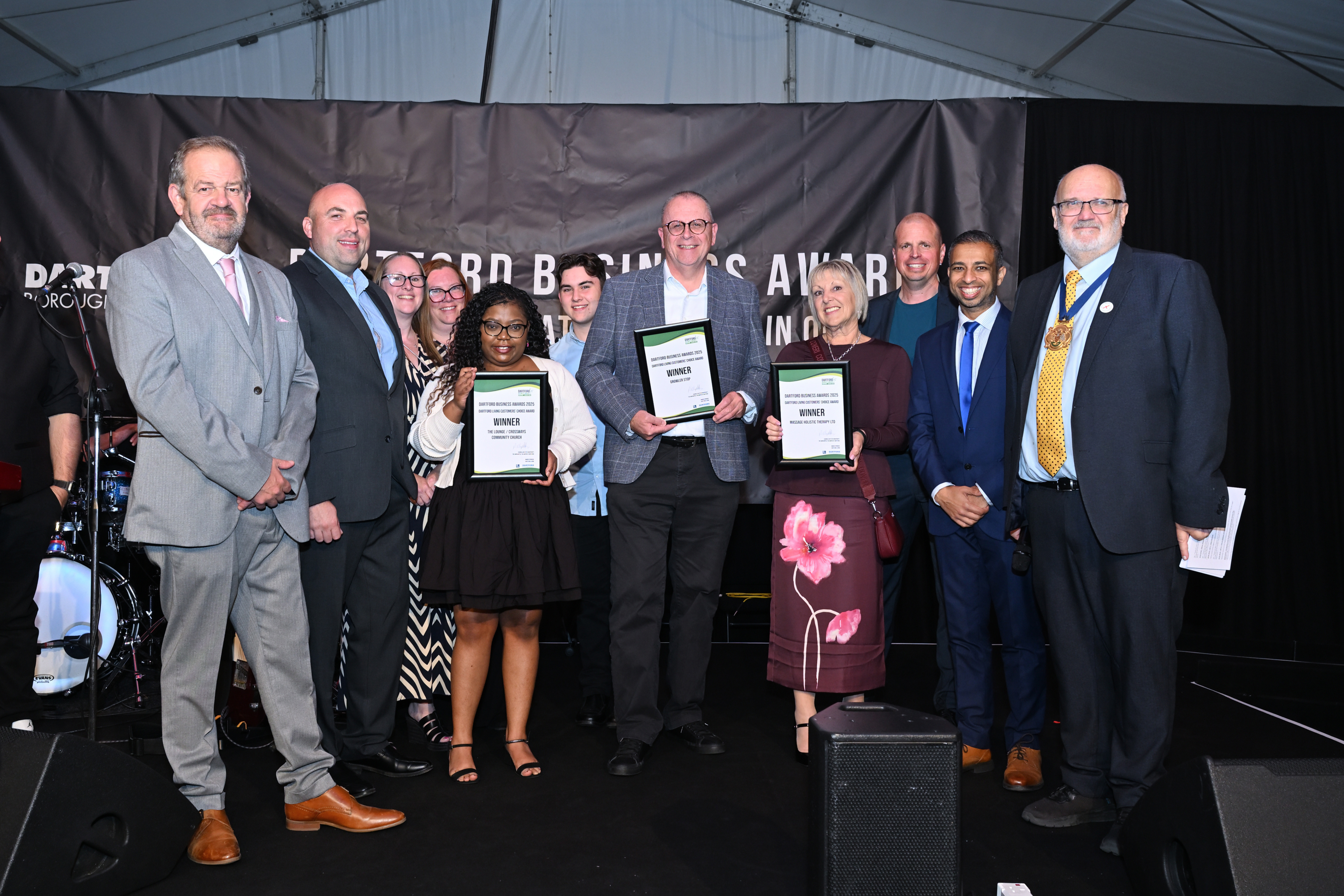 Award winners with councillors and partners