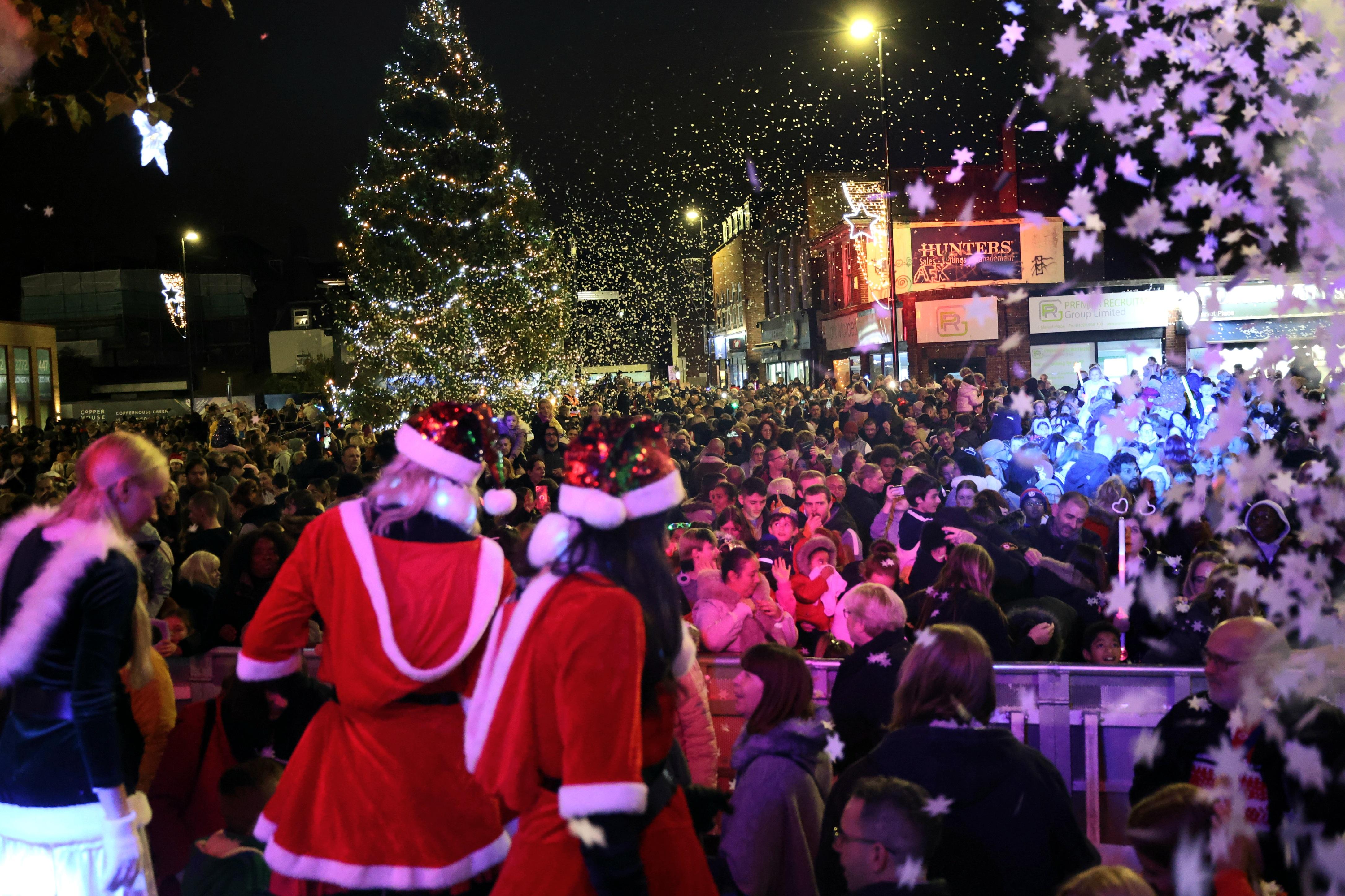 Crowds at Dartford&#039;s Big Christmas Switch On