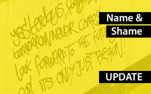 Name and Shame Update