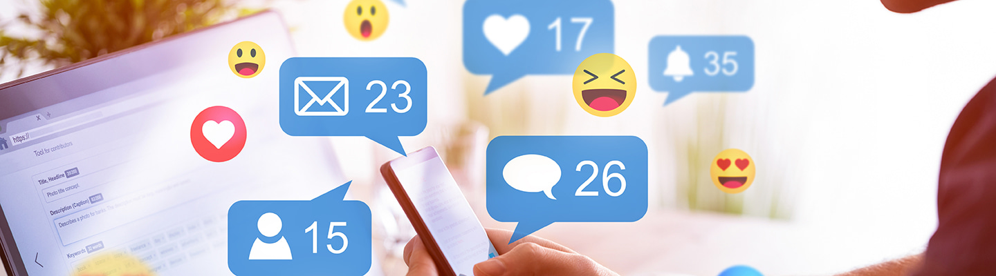 Social media communication symbols and emojis