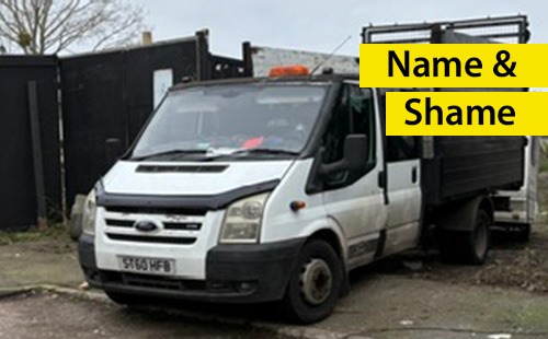 This van was seen leaving the site of a fly-tip