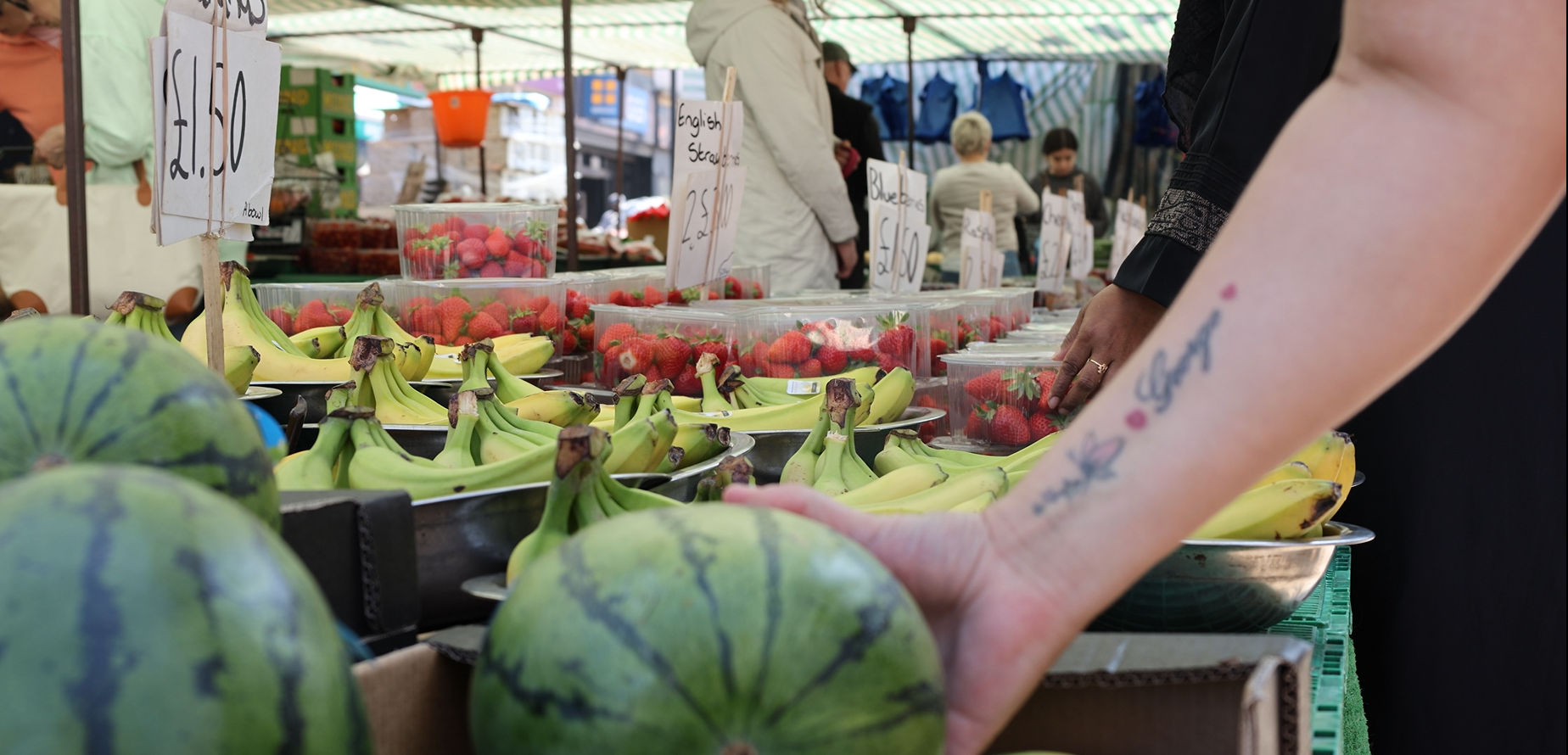 Fruit and veg stall at the market