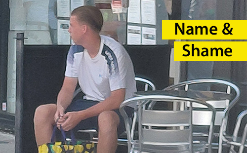 Male sitting in Dartford High Street