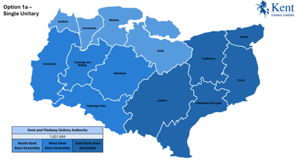 Option 1a map of Kent