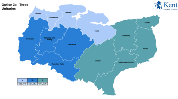 Option 3a map of Kent