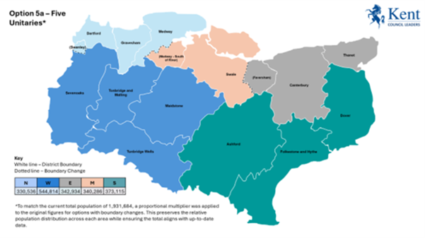Option 5a map of Kent