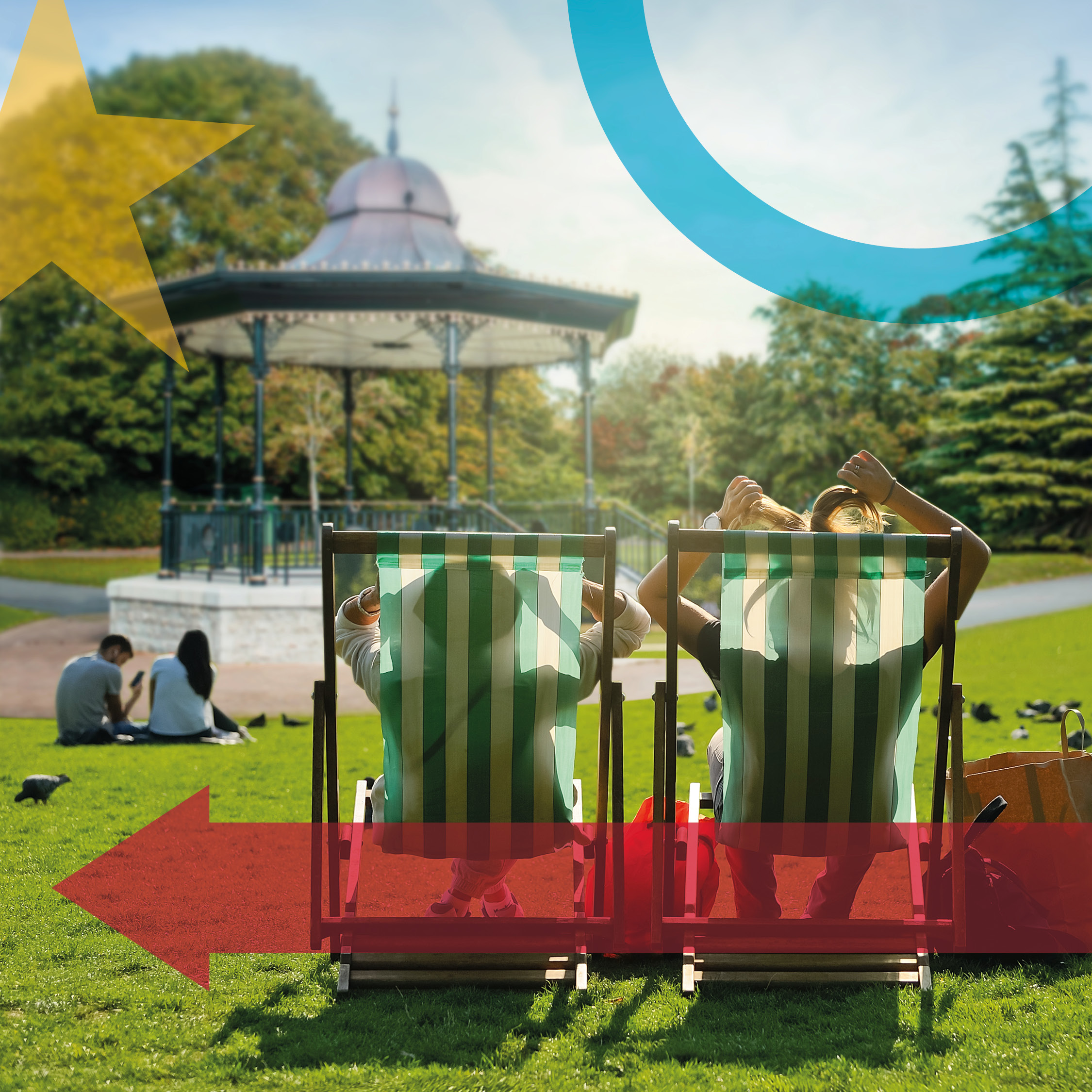Couple lounging in Central Park